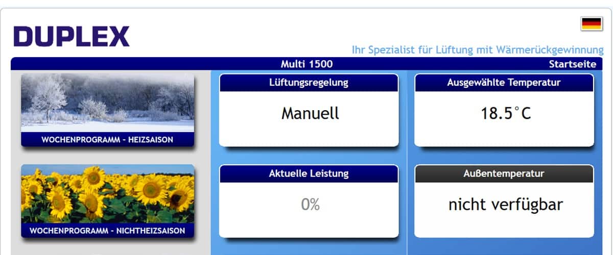DUPLEX Fernzugriff Diagnose Fernzugriff RD5-Steuerung